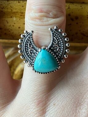 Royston Turquoise Sterling Silver Ring Size 8